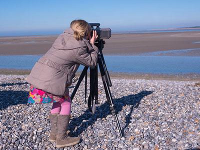 le Hourdel observation phoque par une petite fille, Somme le Hourdel observation phoque par une petite fille, Somme