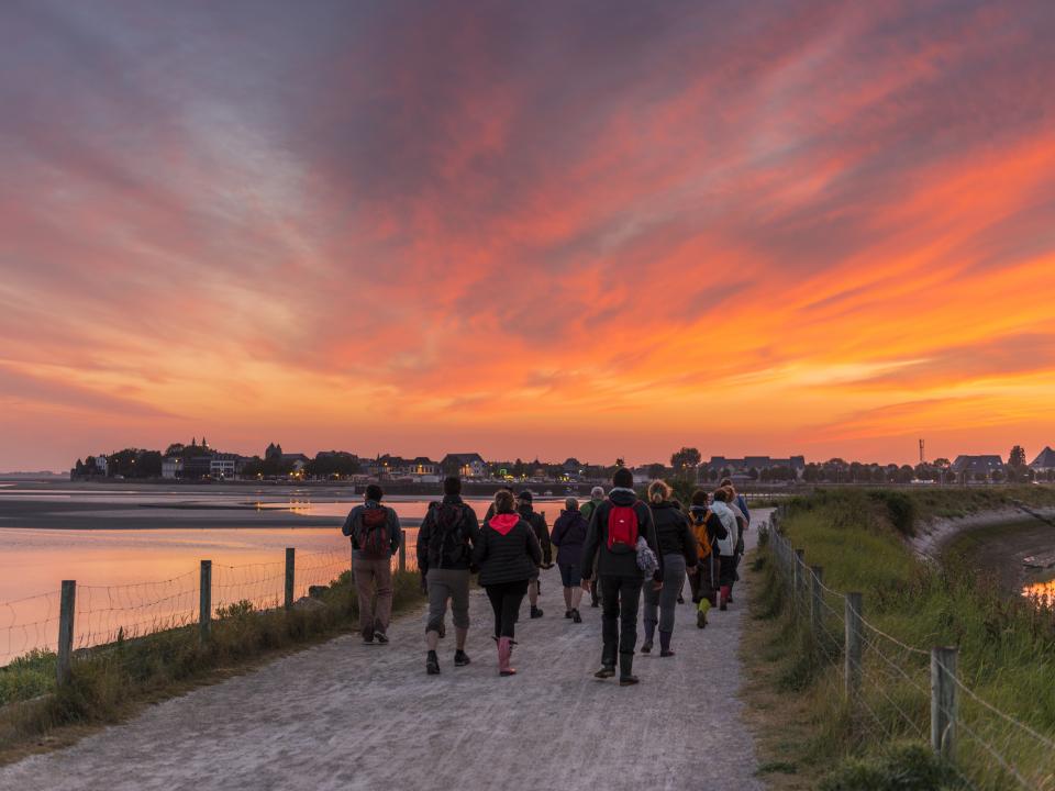 Baie de Somme randonnée crépuscule