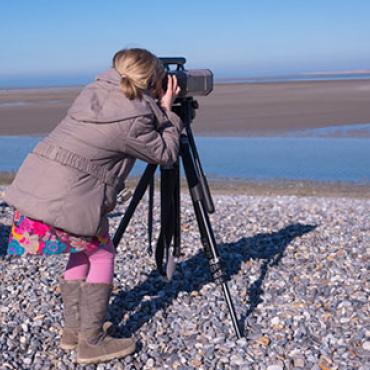 le Hourdel observation phoque par une petite fille, Somme