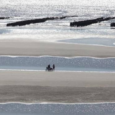 Quend plage bouchots, Somme